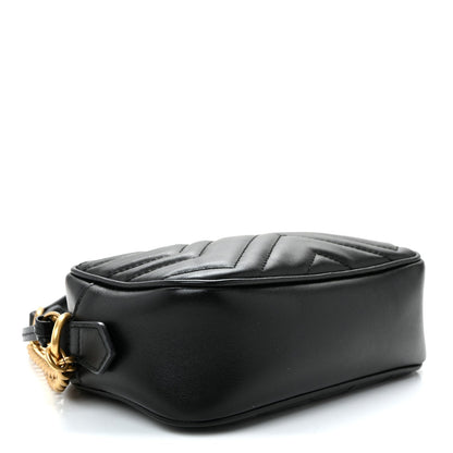 Calfskin Matelasse Mini GG Marmont Chain Shoulder Bag Black
