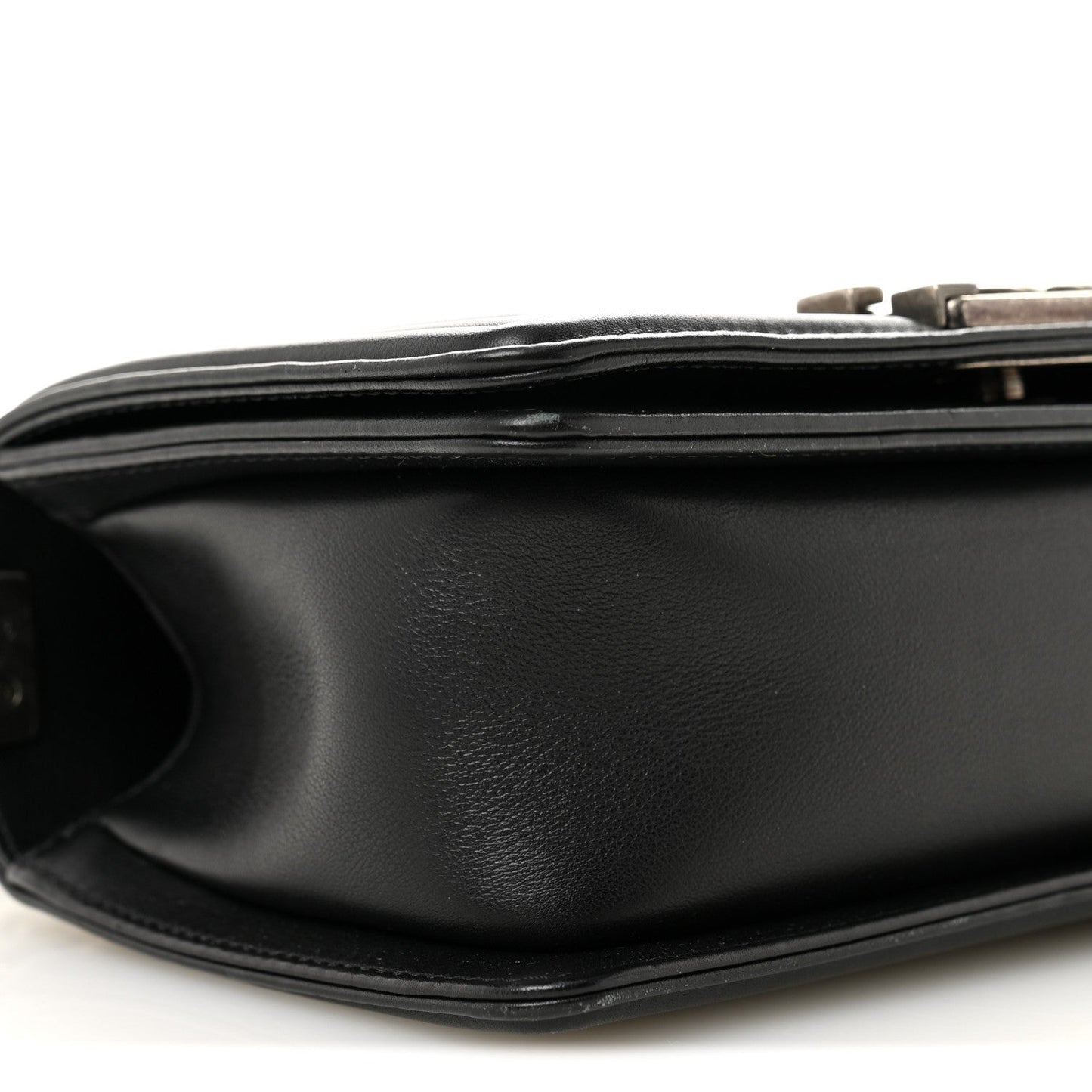 Lambskin Quilted Small Boy Flap Black