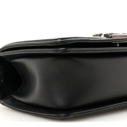 Lambskin Quilted Small Boy Flap Black