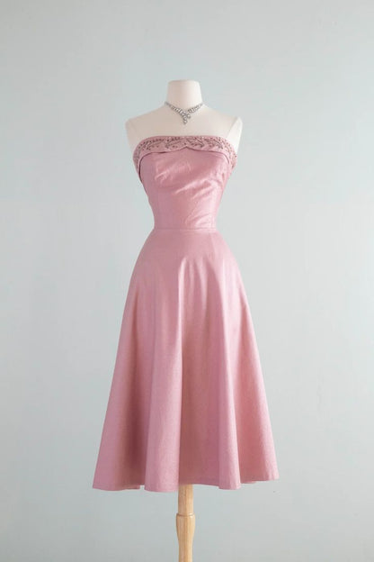 formaldressy--Pink Delicate Floral Short/Mid-Length Bodycon Satin Homecoming Dress gh5563