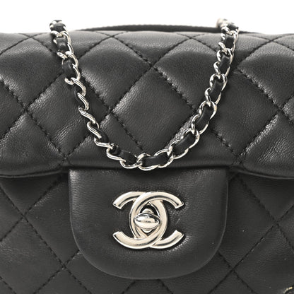 Lambskin Stitched New Mini Flap Black