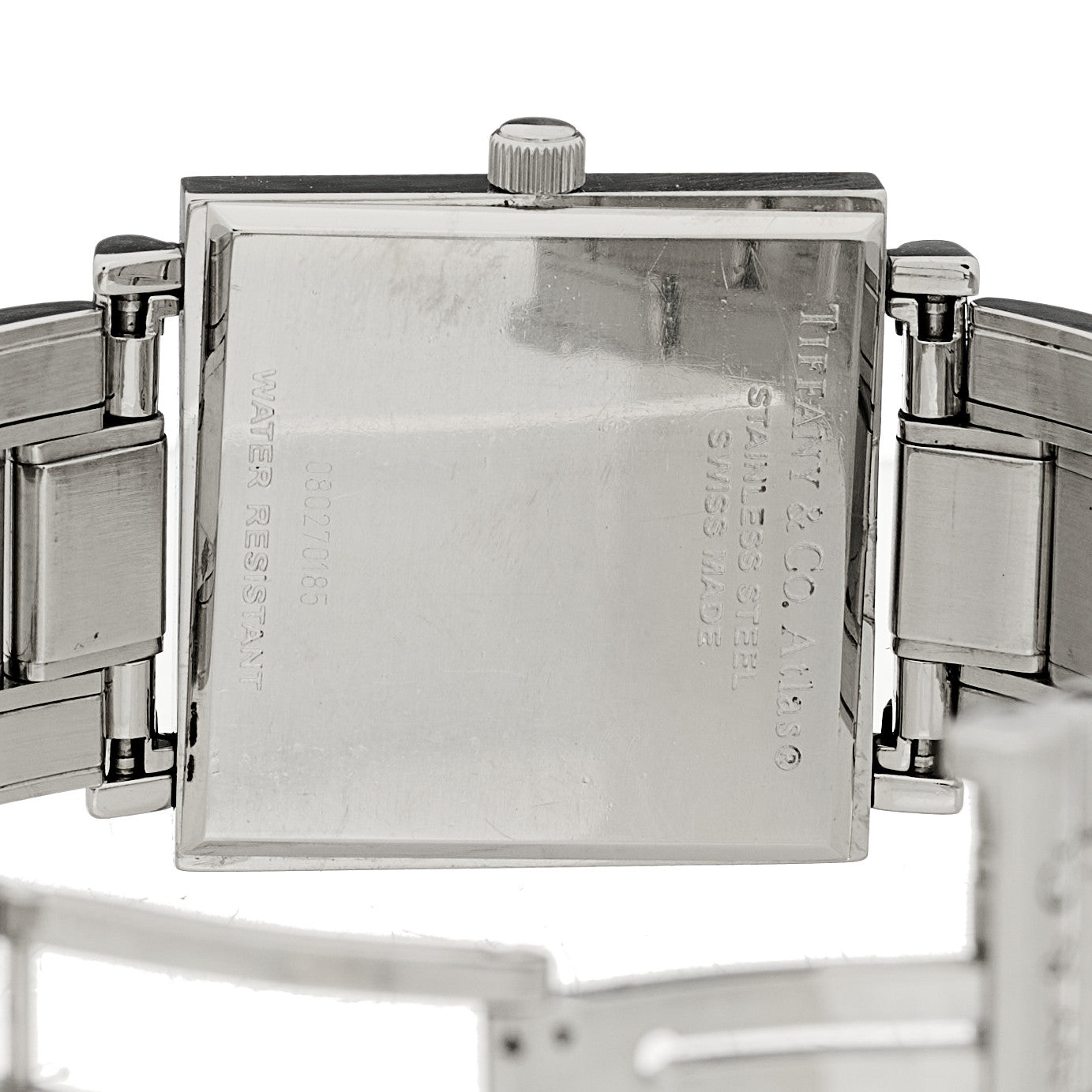 Stainless Steel 28mm Atlas Square Quartz Watch Grey