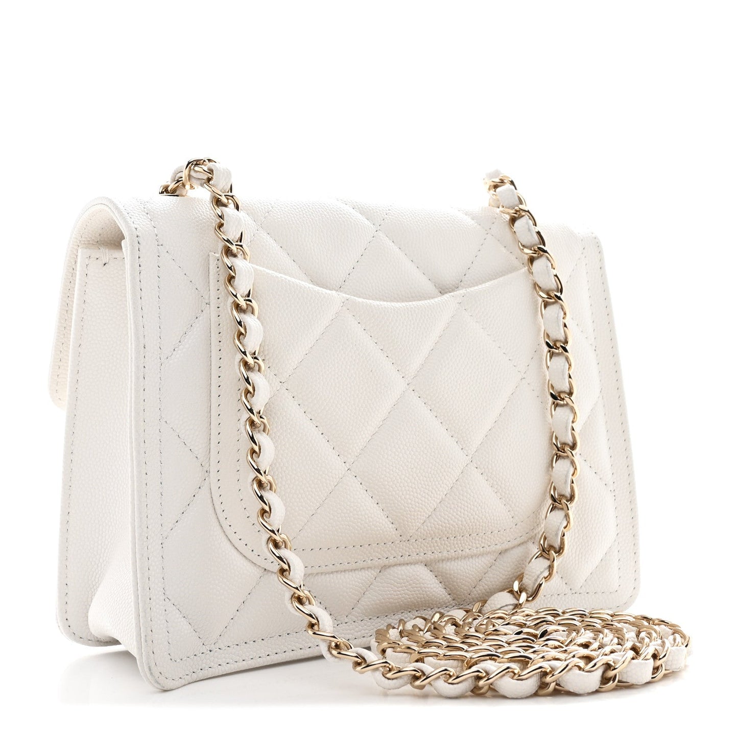 Caviar Quilted Mini Sweet Classic Flap White