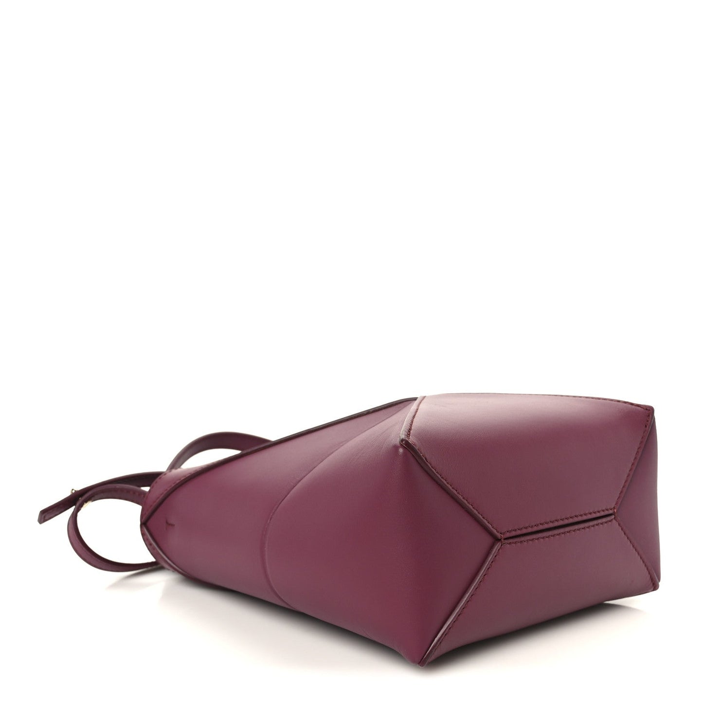 Shiny Calfskin Mini Puzzle Fold Tote Dark Burgundy