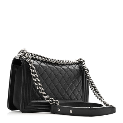 Caviar Quilted Medium Boy Flap Black