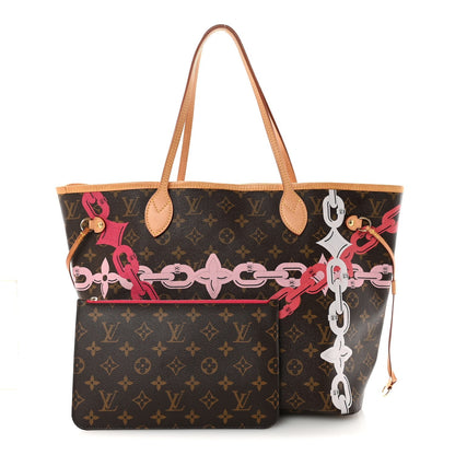 Monogram Bay Neverfull MM Rose Ballerine Poppy