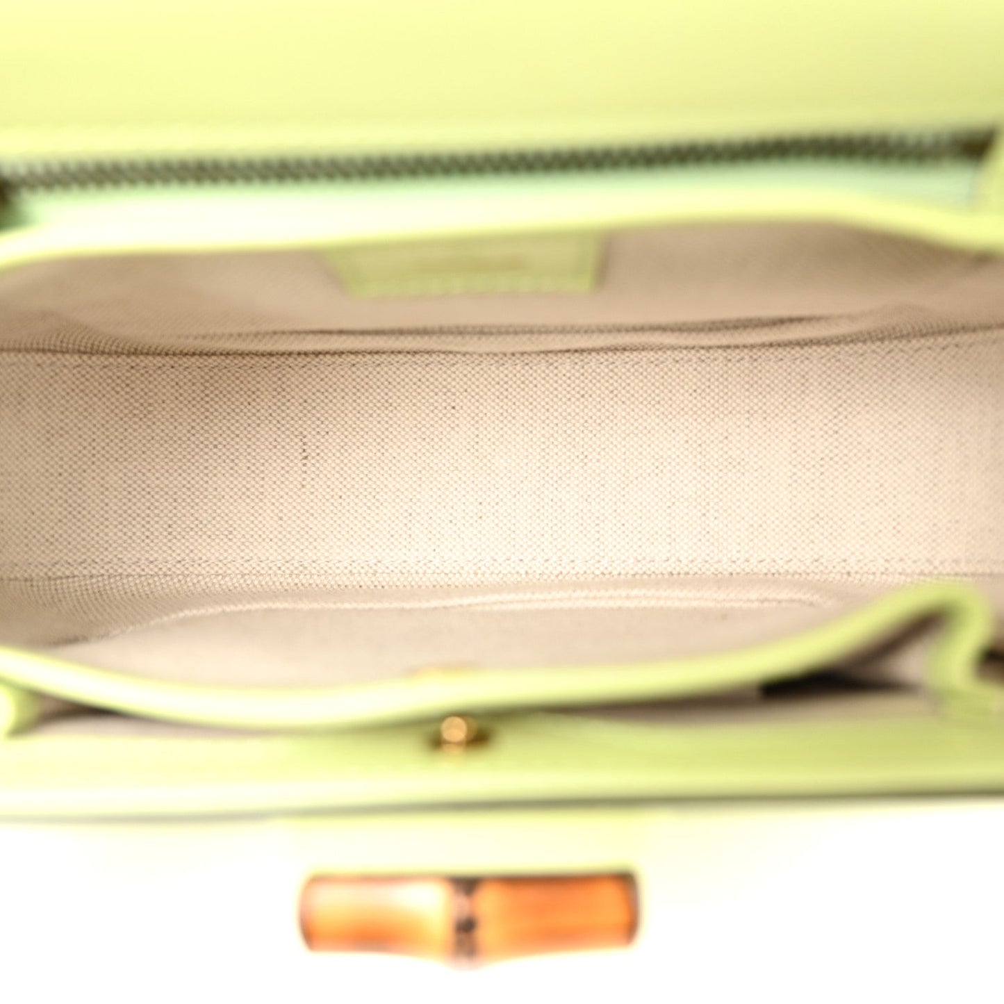 Boarded Dyana Lux Calfskin Web Small Bamboo 1947 Top Handle Bag Light Green