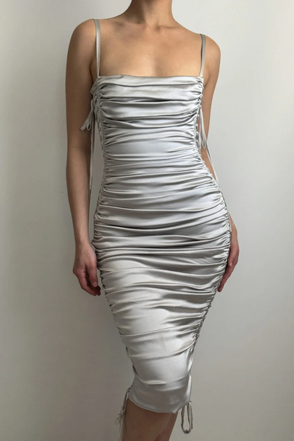 Sexy Grey Sheath Strapless Satin Short Homecoming Dress Outfits SH5148