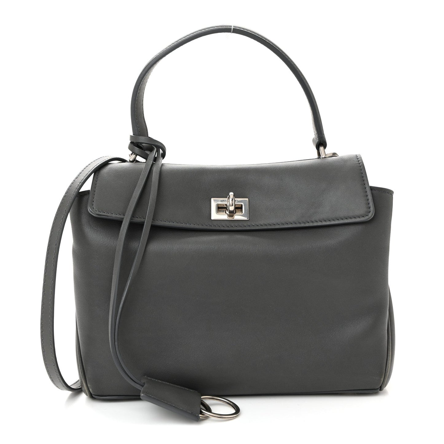Natural Smooth Calfskin Mini Rodeo Top Handle Handbag Grey