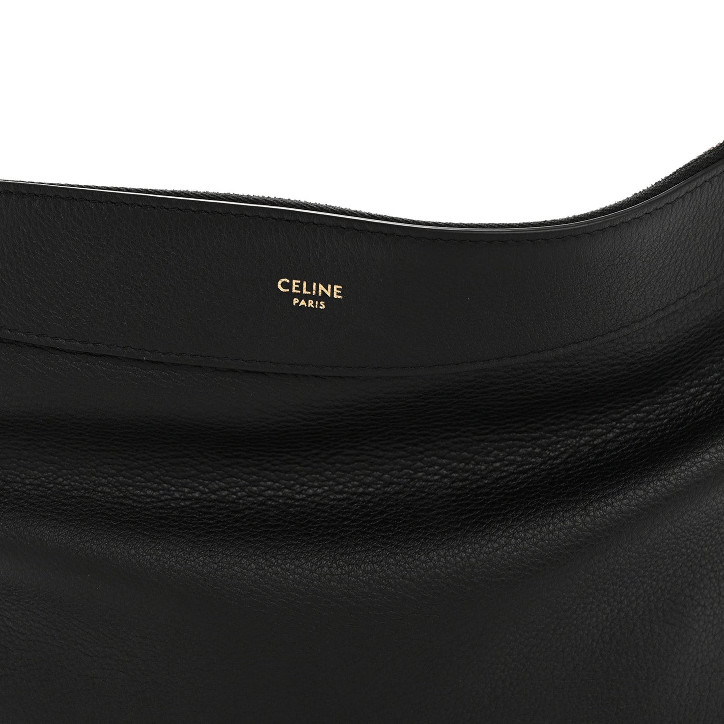 Supple Calfskin Large Romy Shoulder Bag Black