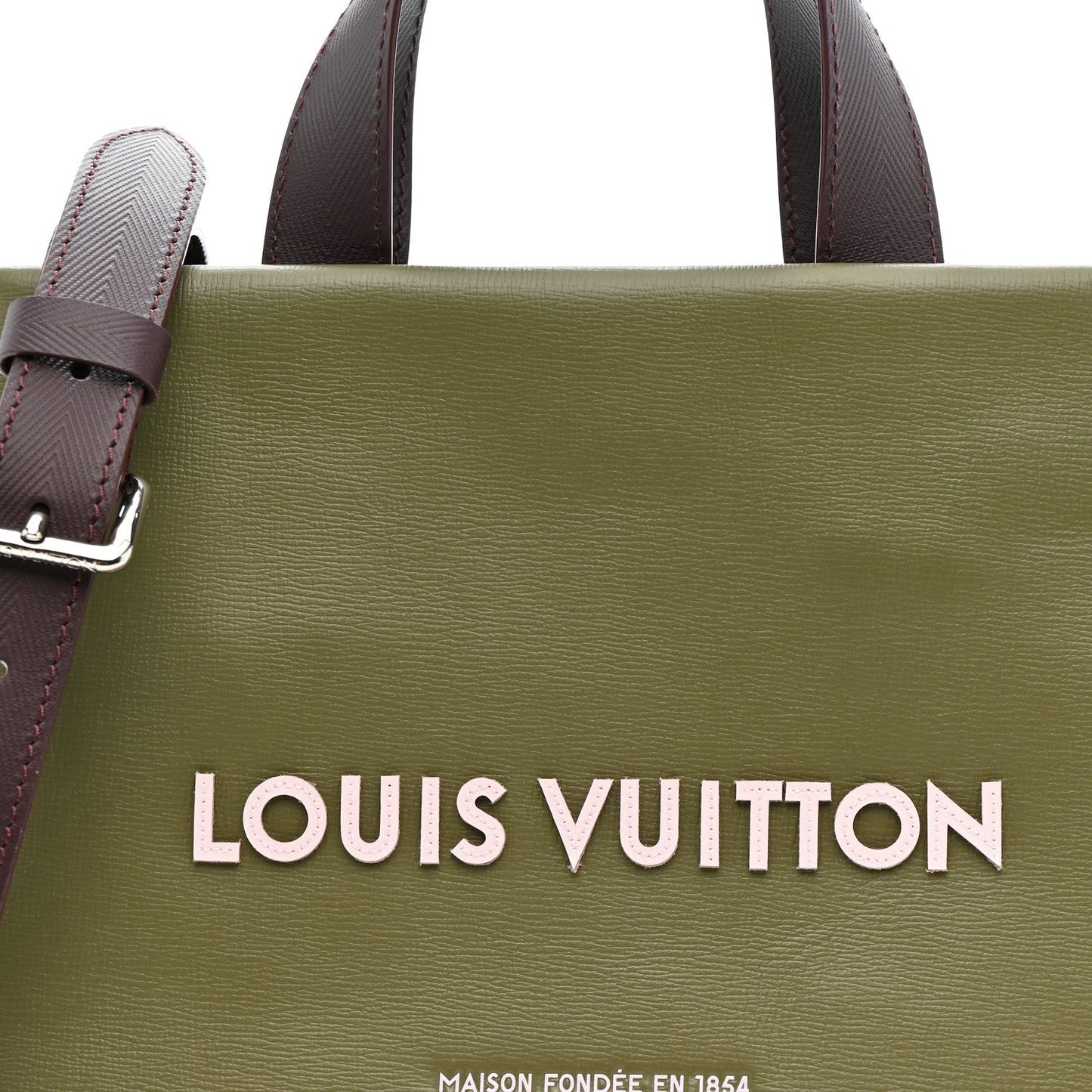 Calfskin Mini Shopper Tote Khaki Green
