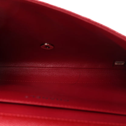 Caviar Quilted Clutch With Chain Flap Red