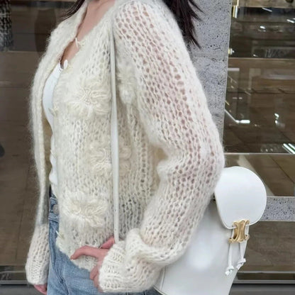 CELINE 25S CROCHET SLEEVE KNIT JACKET 0085
