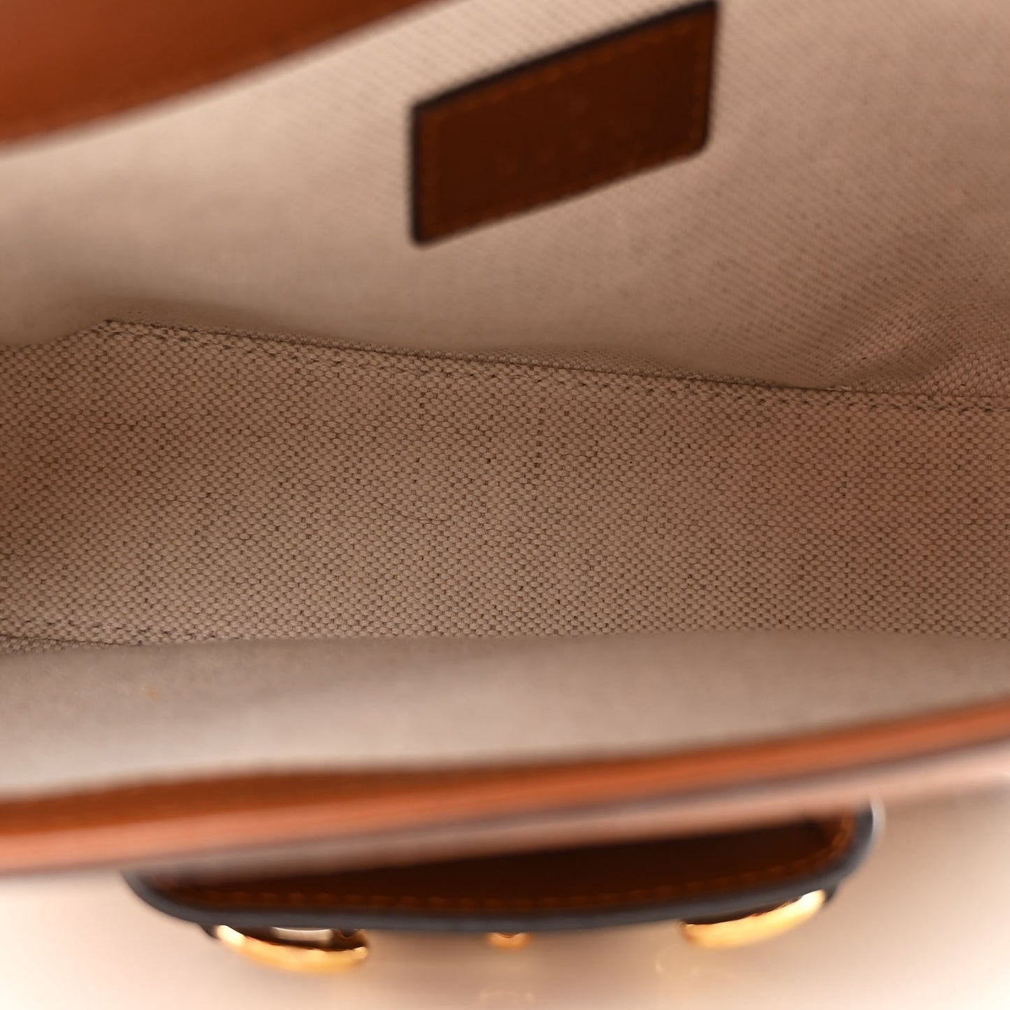 New Canvas Charisma Calfskin Crystal GG Monogram Mini Horsebit 1955 Shoulder Bag Camel Ebony