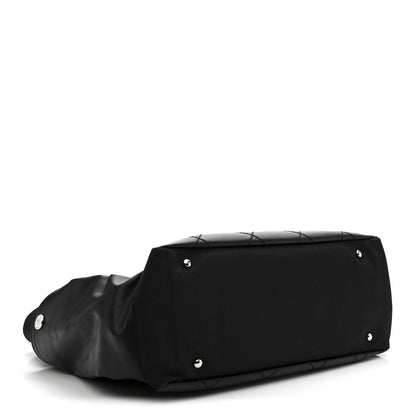 Coated Canvas Quilted Large Paris Biarritz Tote Black