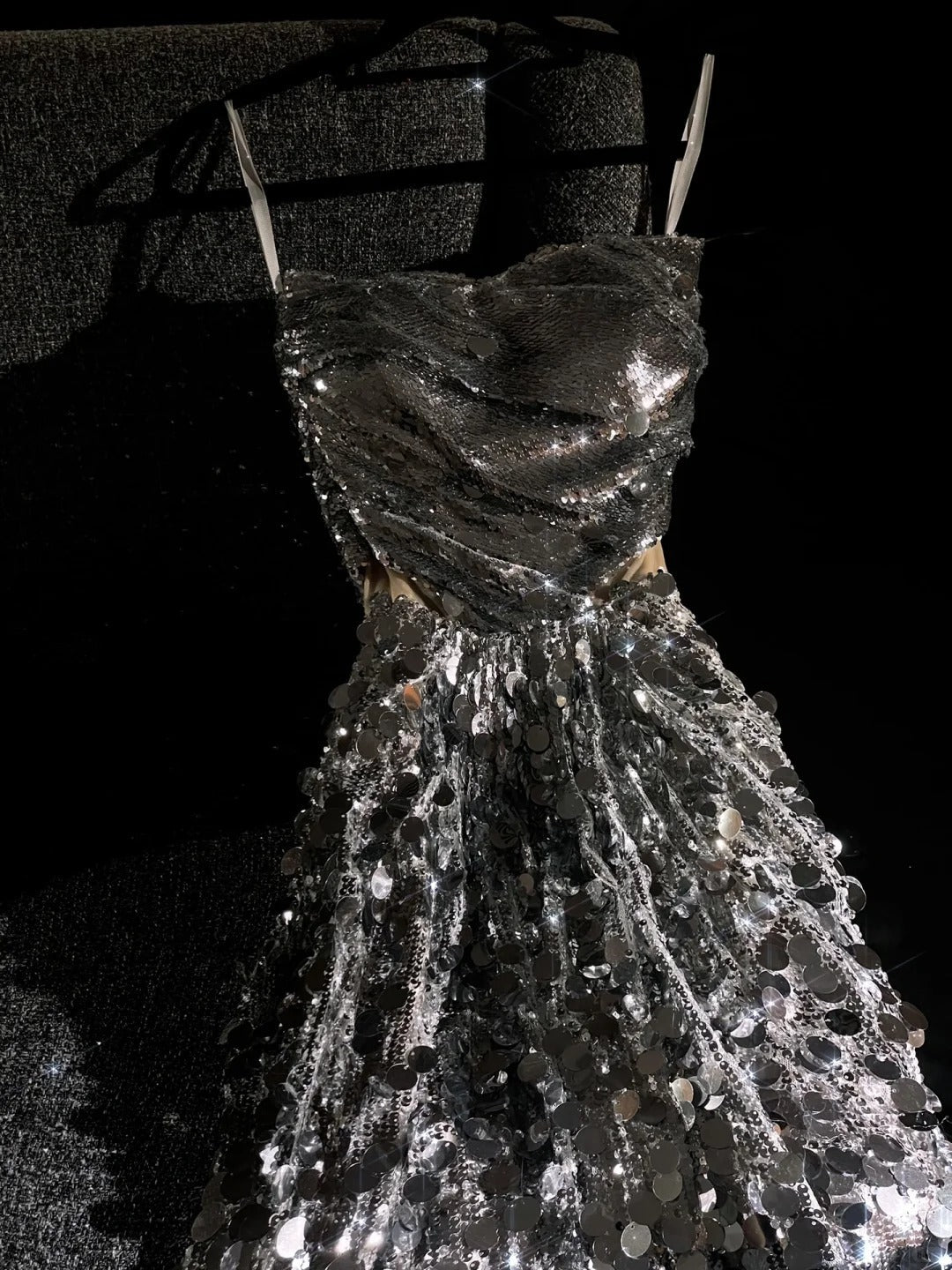 formaldressy--Silver sparkling sequins glittering long prom dress prom dress gh5696