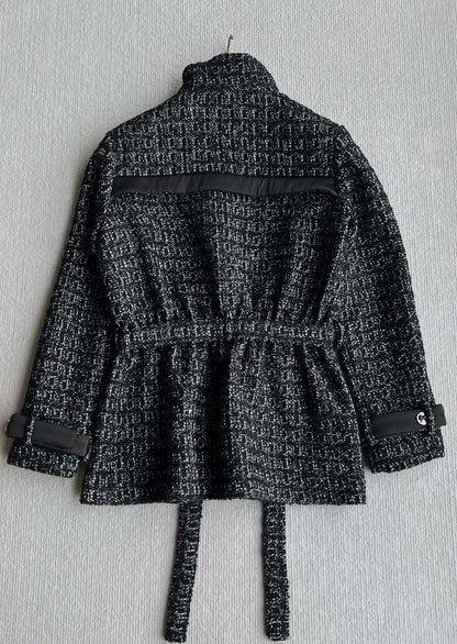 Chanel 2025 Belt Jacket Black Wool Cashmere 318587