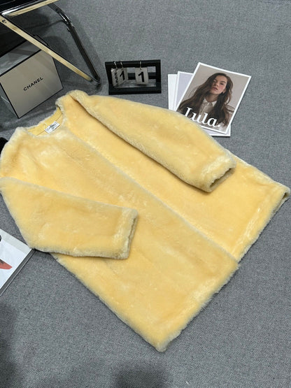 CHANEL 25S SHEEP FUR COAT 504