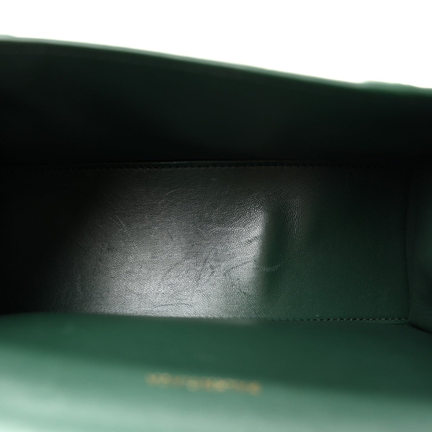 Shiny Calfskin Crocodile Embossed Hourglass Top Handle Bag XS Forest Green