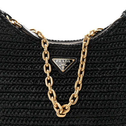 Yarn Raffia Effect Crochet Re-Edition 2005 Shoulder Bag Black