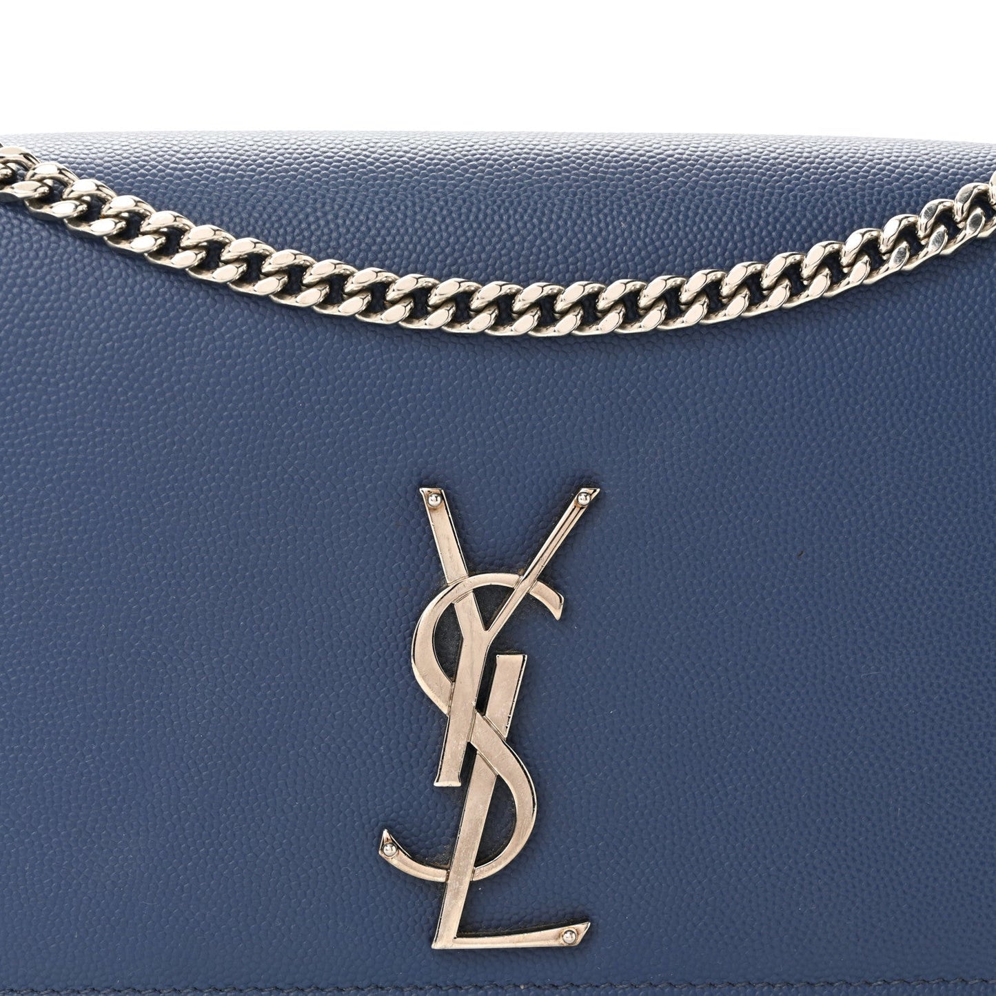 Grain De Poudre Medium Classic Monogram Kate Satchel Blue Charron