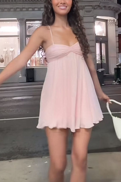 formaldressy-Pink Spaghetti Strap Short Homecoming Dress Birthday Dress Casual gh5856