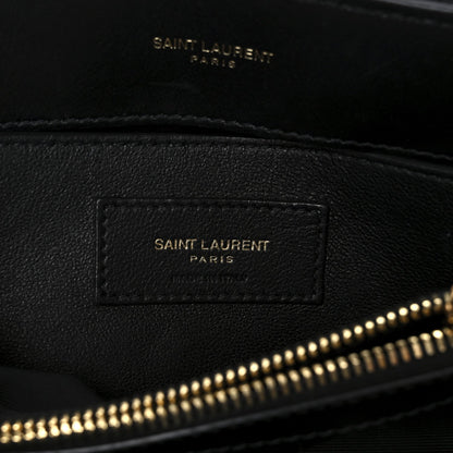 Fabric Y Quilted Monogram Small Loulou Chain Satchel Black