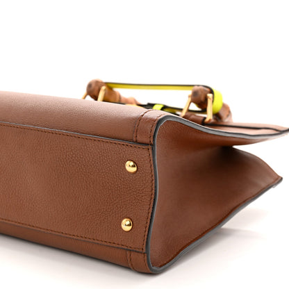 Wonka Grain Calfskin Small Diana Tote Bag Cuir Yellow Fluo