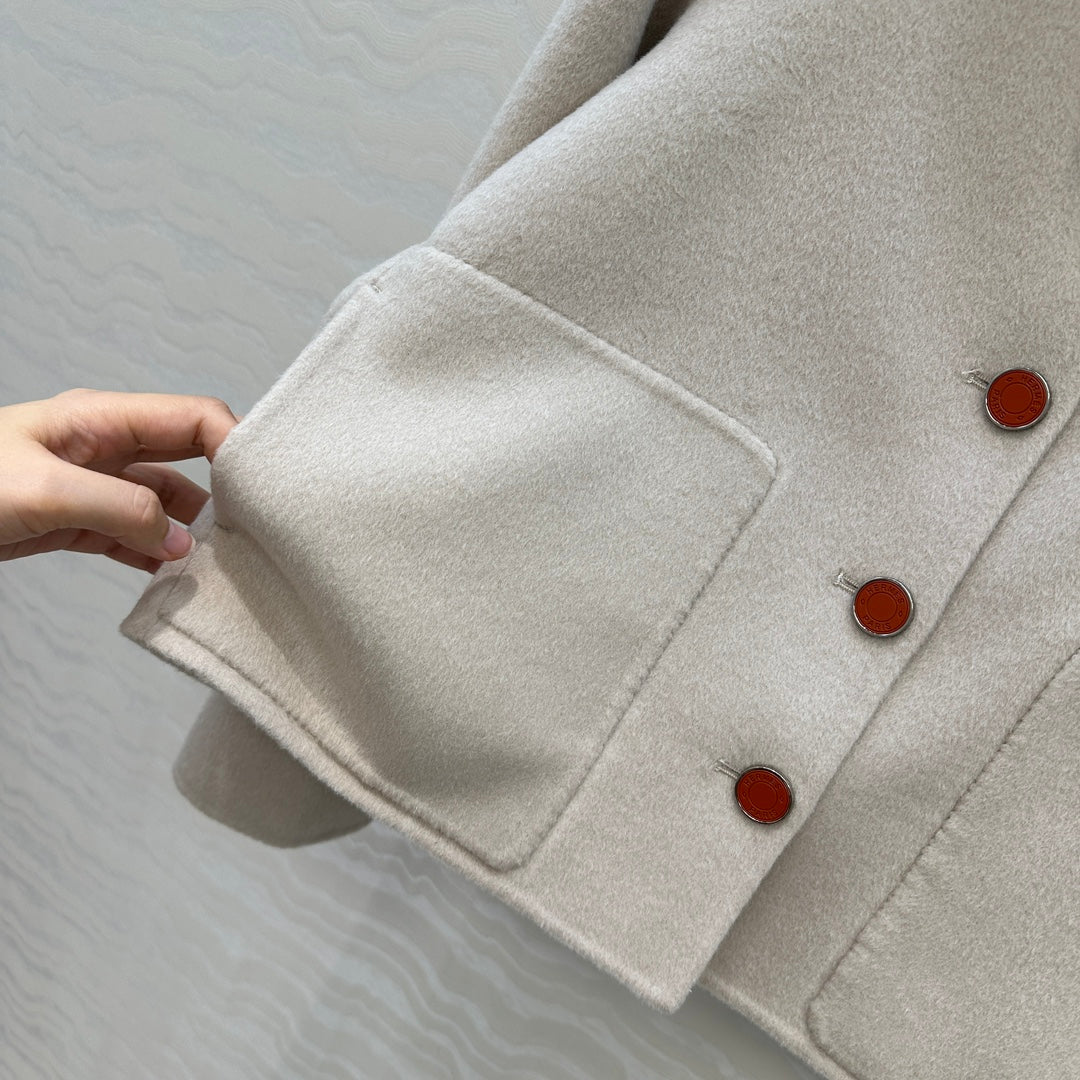 HM Coat Cream Wool and Cashmere 304574
