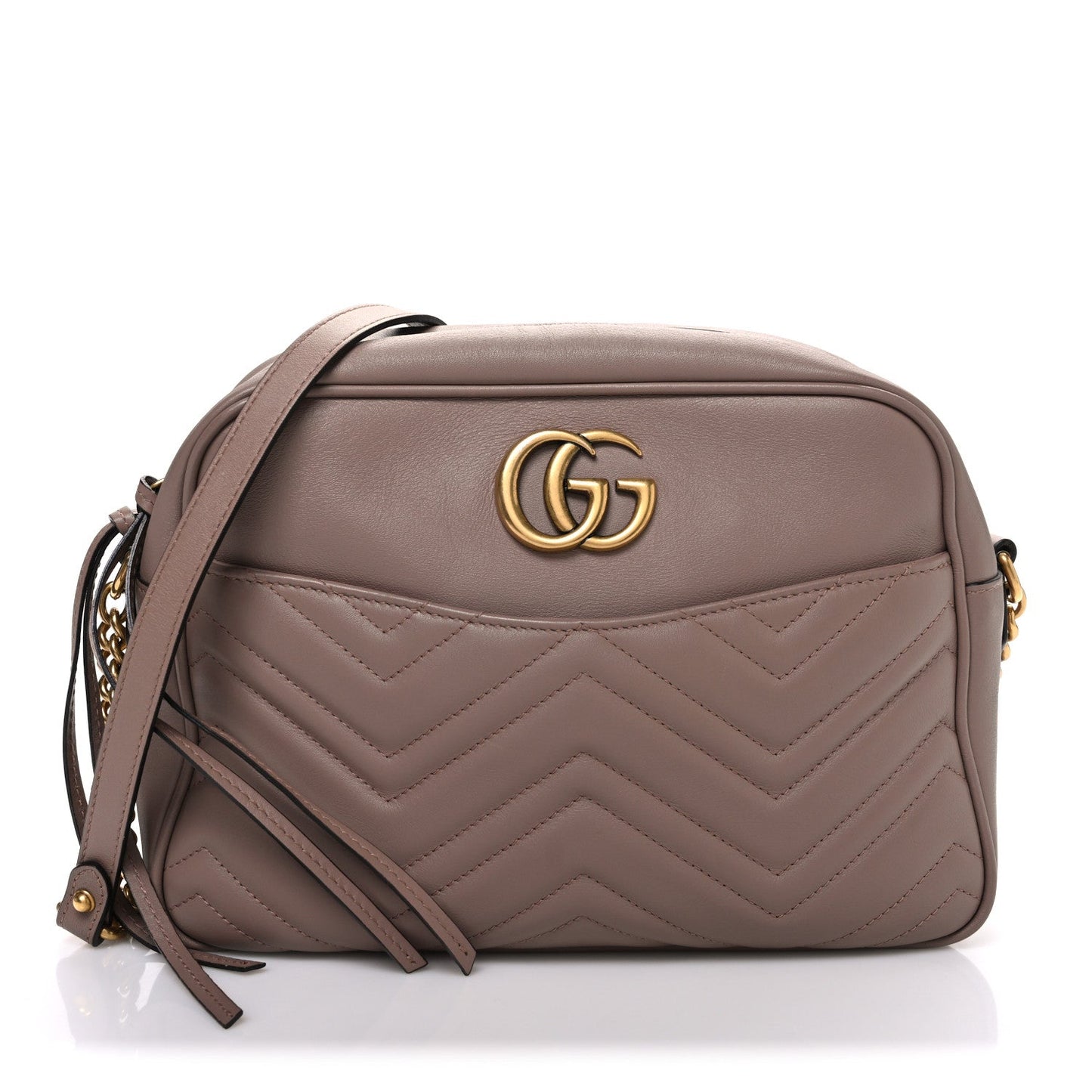 Calfskin Matelasse Medium GG Marmont Chain Shoulder Bag Porcelain Rose
