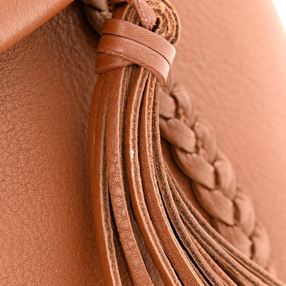 Grained Calfskin Large Penelope Shoulder Bag Caramel