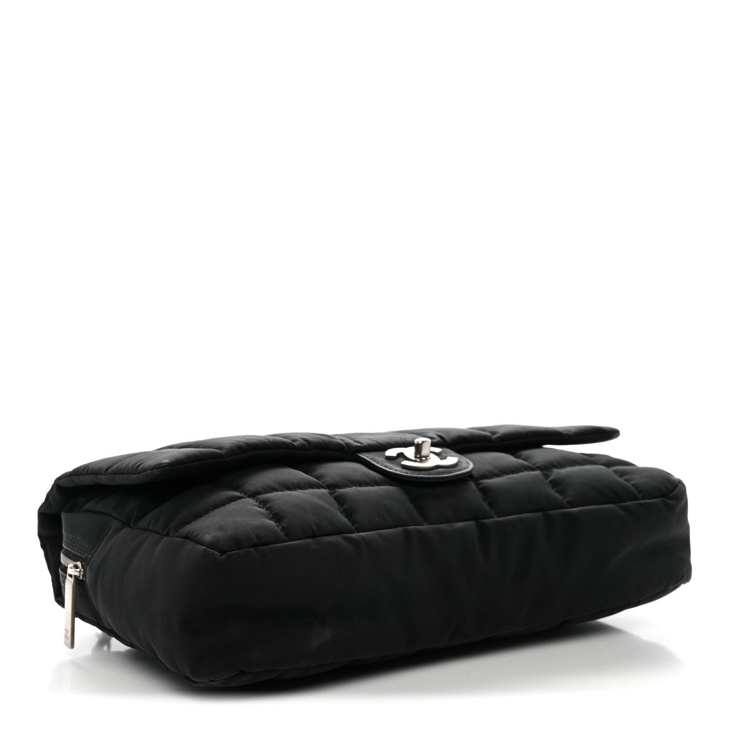 Nylon Square Quilted Flap Black