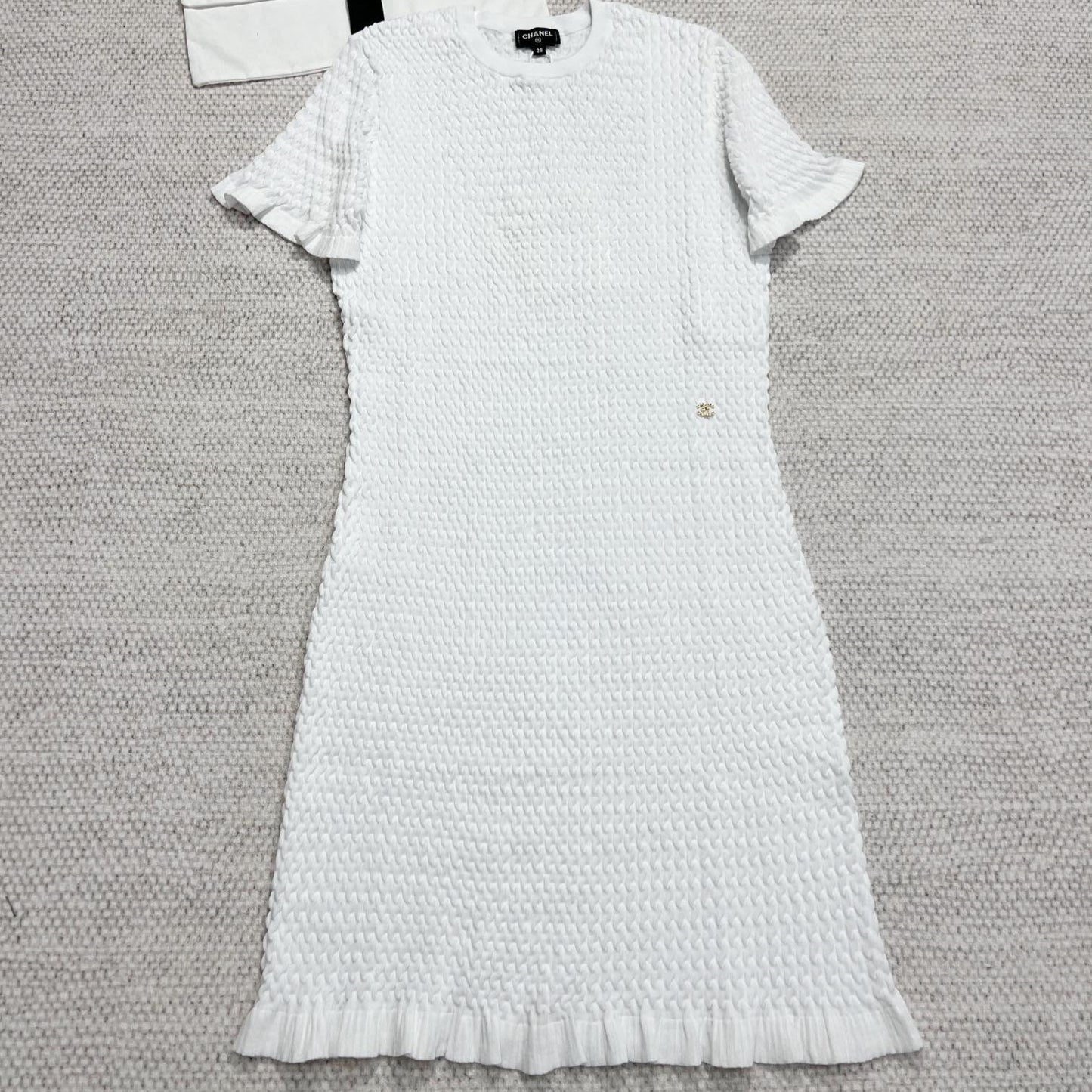 CC Lace Collar Dress White Cotton