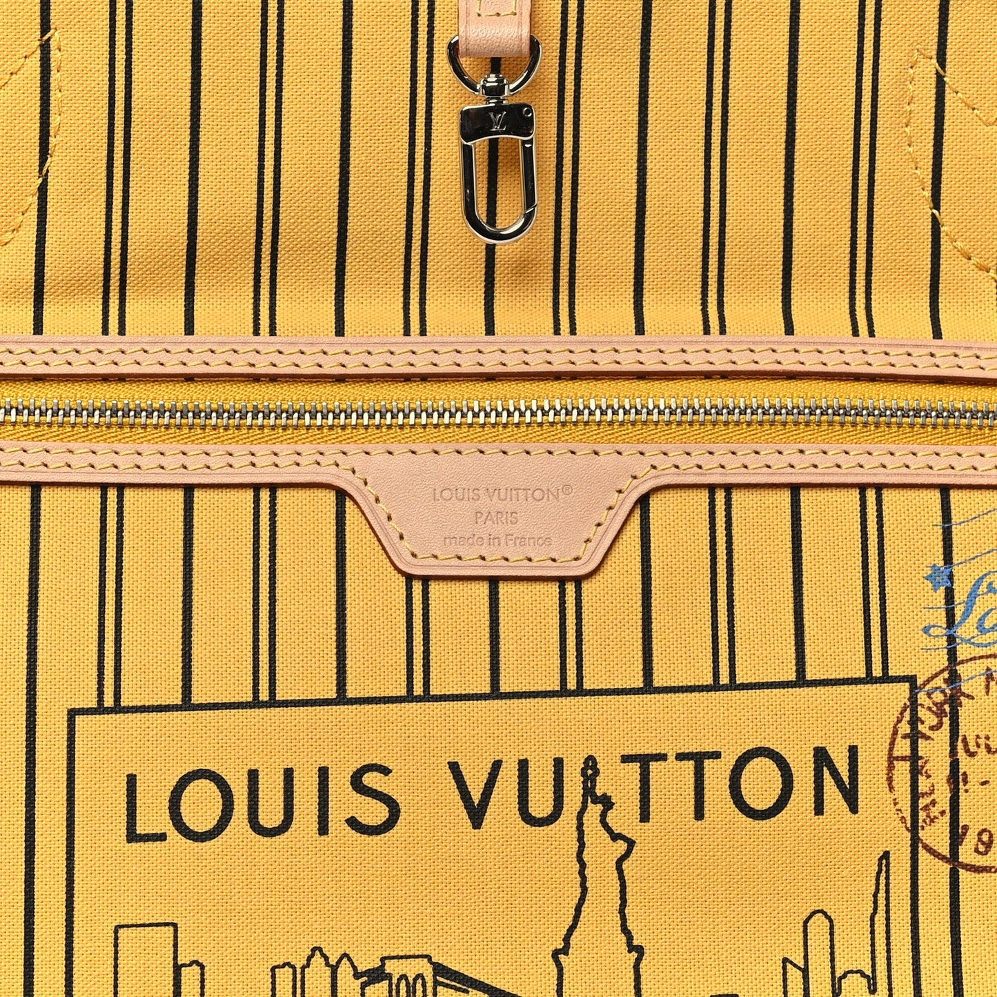 Monogram Stamped Inside Out NYC Neverfull Bandouliere GM Yellow