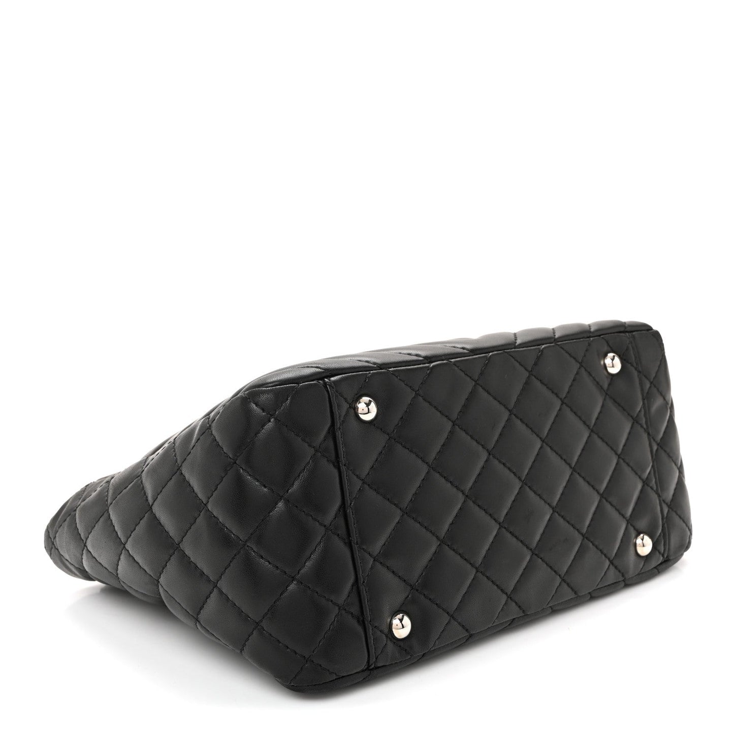 Lambskin Surpique Chevron Small Tote Black