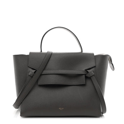 Grained Calfskin Mini Belt Bag Grey