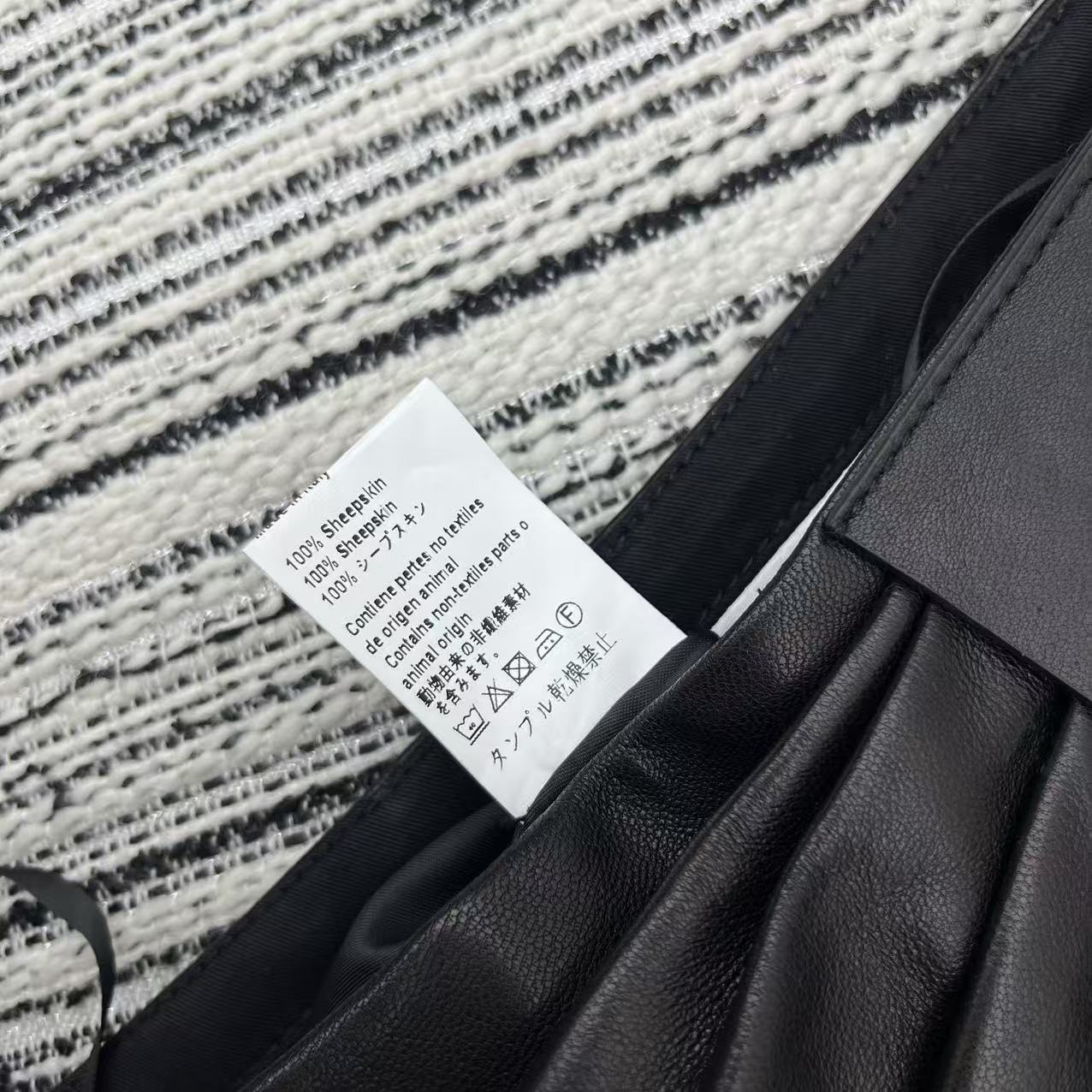 Loewe Draped Midi Skirt Black Nappa Leather 348568
