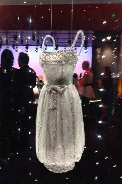 formaldressy--White Gorgeous Exquisite Beaded Shiny Tulle Short Princess Elegant Formal Homecoming Dress Hoco Dress gh5601