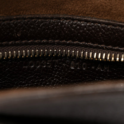 Grained Calfskin Medium Jennifer Crossbody Bag Brown