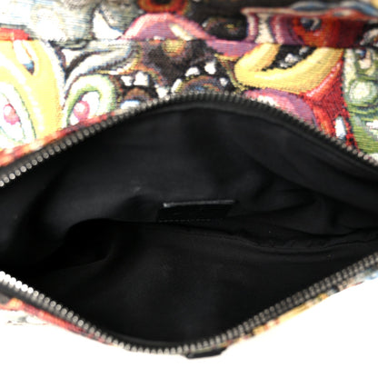 X KENNY SCHARF Jacquard Printed Mens Saddle Bag  Multicolor
