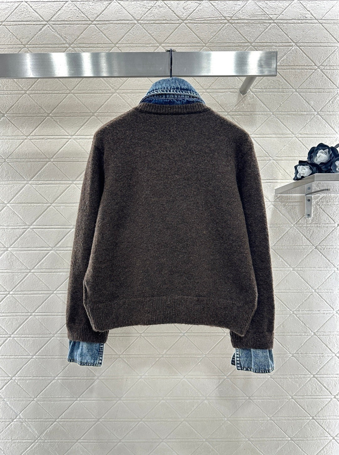 MIUMIU KNIT JACKET WITH DENIM STYLE 736
