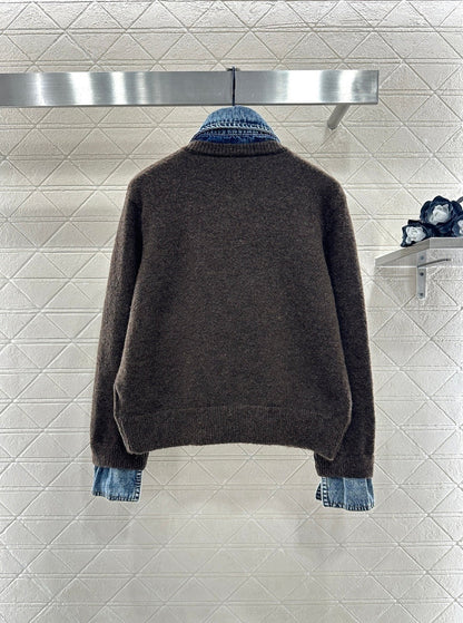 MIUMIU KNIT JACKET WITH DENIM STYLE 736