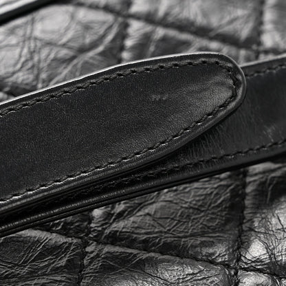 Aged Calfskin Quilted Small Gabrielle Hobo Black