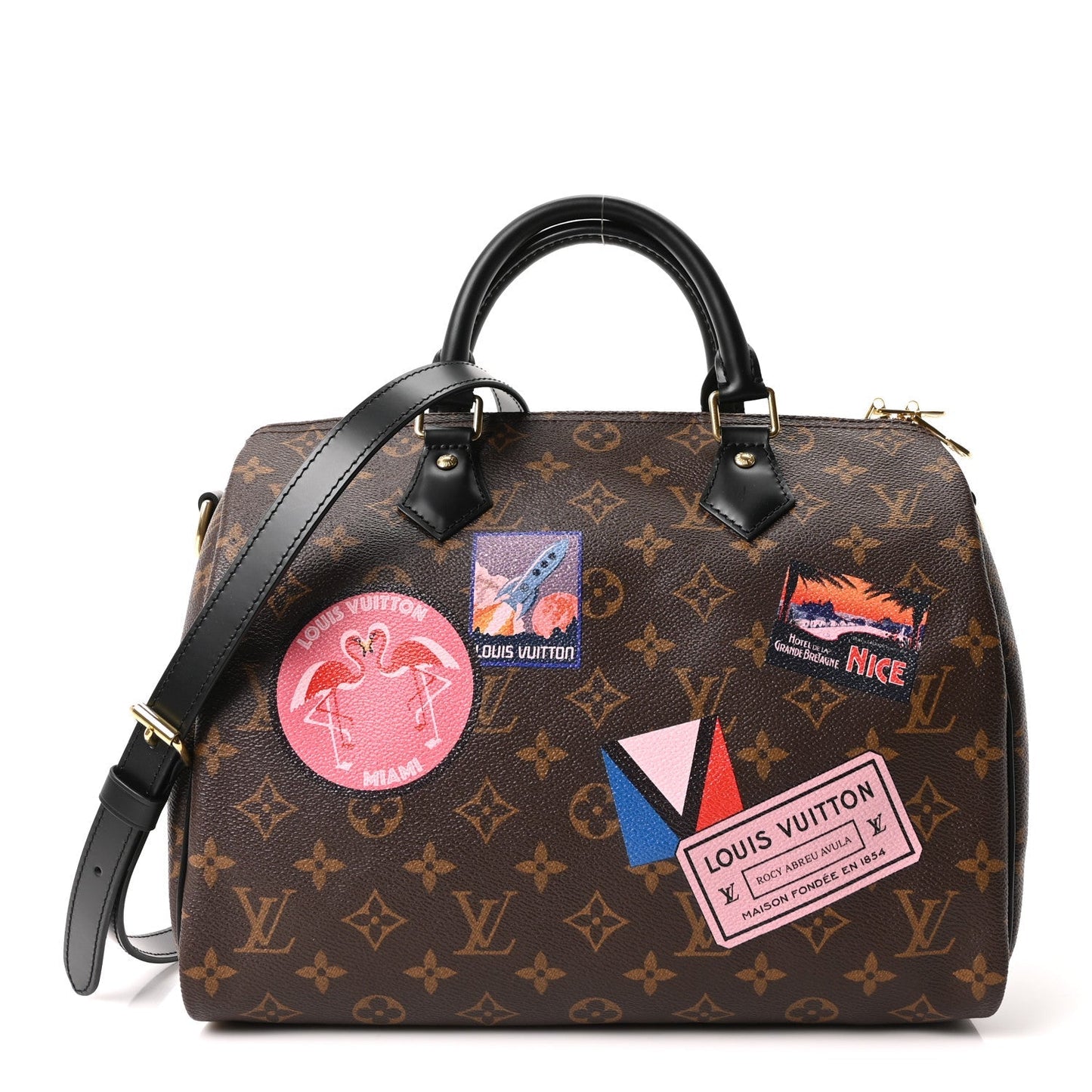 Monogram My World Tour Speedy Bandouliere 30 Black