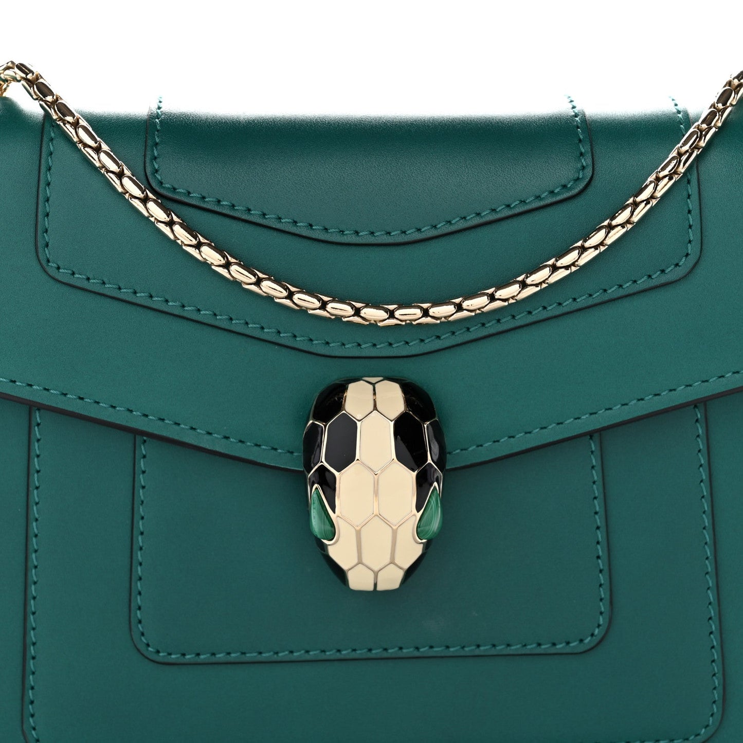 Calfskin Small Serpenti Forever Snake Strap Crossbody Bag Emerald Green
