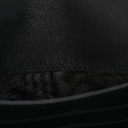Ultra Matte Calfskin Saddle Chain Wallet Pouch Black