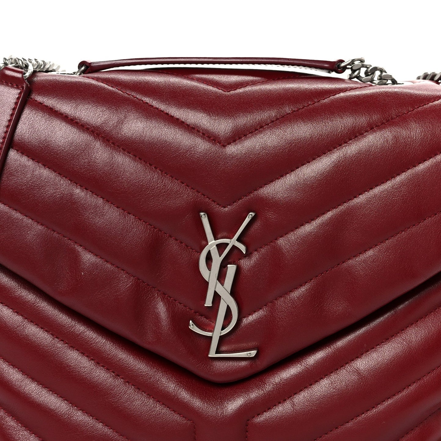 Calfskin Y Quilted Monogram Medium Loulou Chain Satchel Palissandre