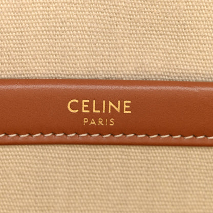Canvas Calfskin Triomphe Print Small Cabas Thais White