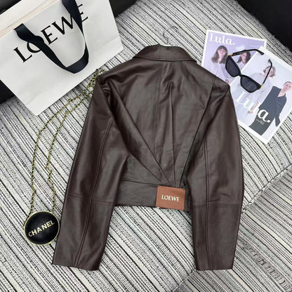 Loewe Draped Jacket Brown Nappa Lambskin 348576