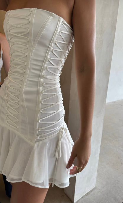 formaldressy--White stylish off-the-shoulder bodycon short 15th birthday outfit formal homecoming dress gh5466